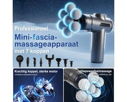 Massagepistool – Draagbaar Massagepistool – Massageapparaat met 99 Snelheden – Massage Gun met 9 Massagekoppen – Handmassageapparaat voor Nek, Rug en Benen – Inclusief Reistas – Grijs
