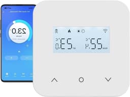 Slimme thermostaat - Wifi verwarming - Energie besparen - Dagelijkse programmering - 85x85x20 mm - Wit — thumbnail 1