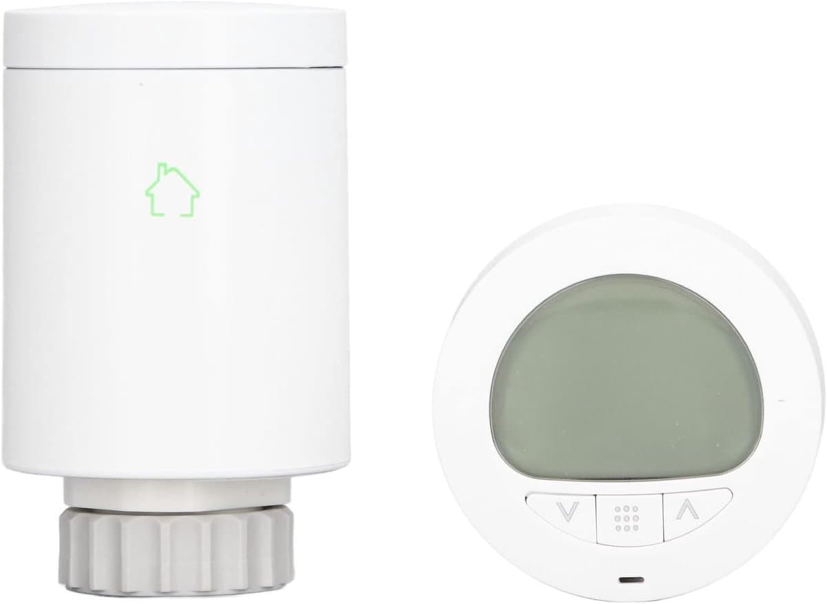Thermostatische Klep - Regelklep Verwarming - Temperatuur Regelen - Helder Display Draaibaar - 220 Volt - Wit — afbeelding 1