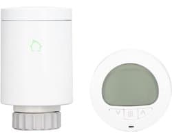 Thermostatische Klep - Regelklep Verwarming - Temperatuur Regelen - Helder Display Draaibaar - 220 Volt - Wit