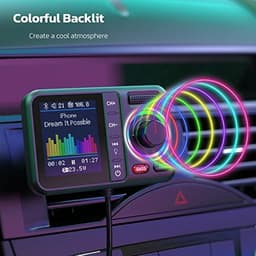 Namajunas - Bluetooth FM Transmitter - Bluetooth-Adapter - Bluetooth V5.0 - groot scherm - ondersteunt handsfree bellen - Siri en Google - MP3-muziekweergave - subwoofer en TRE-uitbreiding - TF-kaart/AUX — thumbnail 4