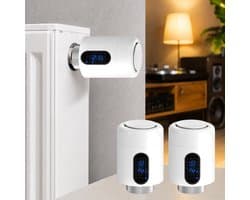 Radiator Thermostaat WiFi – Raamdetectie, Vorstbeveiliging en Kinderslot – Wit – 2-pack