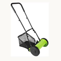 Handmatige Grasmaaier - Duwgrasmaaier Grasveger - Gazon Onderhoud - Met Opvangzak - 12 Inch - Zwart — thumbnail 1