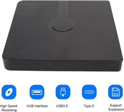 Externe DVD-drive - CD/DVD Brander - Bestanden Branden - Dubbele USB-C Interface - 15 x 15 x 3 cm - Zwart — thumbnail 5