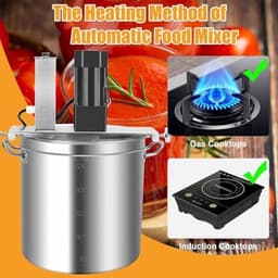 Elektrische Keukenmixer - Automatische Voedselmixer Wokpan - Grote Hoeveelheden Mengen - Dubbellaags Roersysteem - 40 liter - Zilver — thumbnail 5