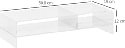 COVREO Monitorstandaard 50,8 x 19 x 12 cm, transparant acryl, met toetsenbordvak — thumbnail 5