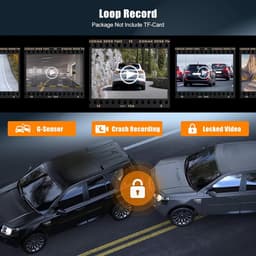SnelShoppen - 4-kanaals spiegel dashcam met 2K + 1080p resolutie, 3 inch display, G-sensor, loop-opname, infrarood nachtzicht, parkeerhulp, GPS/WLAN-a — thumbnail 2