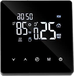 Digitale Thermostaat - Programmeerbare Thermostaat - Verwarming Regelen - Volledig Programmeerbaar - 89x86mm - Zwart — thumbnail 1