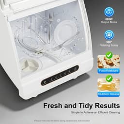 Mini Vaatwasser - Compacte Afwasmachine - Snel Servies Reinigen - 72°C Warm Water - 45 x 45 x 43 cm — thumbnail 3