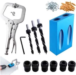 Set van 15 houtbewerkingshoek gaten bevestigingsapparaten van 15 graden in 6, 8 en 10 mm voor nauwkeurig timmerwerk en eenvoudige positionering — thumbnail 1