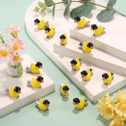 30 stuks eendenhaarspelden, eend van hars met hoedclips, kleine schattige en stijlvolle gele haarspeld voor dagelijks gebruik, schoolfeesten, muziekfestivals en carnavalshaarversieringen — thumbnail 4