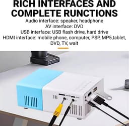 SnelShoppen - YG300 Mini-videoprojector, Mini-led-beamer, 1080P Full HD Overheadprojector, LED Thuisbioscoop, Compatibel met Smartphone, Tablet, Lapto — thumbnail 4