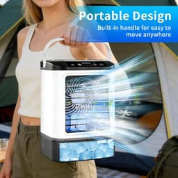 Draagbare verdampingsluchtkoeler / mini airco zonder afvoerslang / 900ml watertank / 4 ventilatorsnelheden / vernevelingsfunctie / 7 kleuren LED verlichting / stille USB luchtkoeler voor thuis / kantoor / reis / persoonlijke aircooler — thumbnail 3