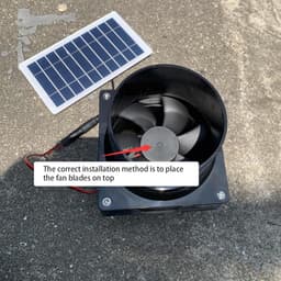 Zonne-afzuigventilator - Zonne-ventilator Afzuiger - Ruimte Ventileren - Energiezuinig - 19D x 13B x 13H cm - Zwart — thumbnail 2
