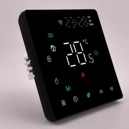 Slimme Wifi Thermostaat - Programmeerbare Temperatuurschakelaar - Vloerverwarming Regelen - App en Spraakbesturing - 86 x 86 cm - Zwart — thumbnail 5
