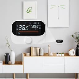 Slimme Thermostaat - Temperatuurregelaar Sensor - Energie Besparen - 7-Dagen Programmering - 11.8 cm - Wit — thumbnail 4