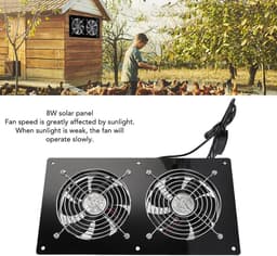 Zonne Afzuigventilator - Ventilator Kit - Ventilatie Buitenruimte - Dubbele Ventilator - 300 x 160 mm - Zwart — thumbnail 5