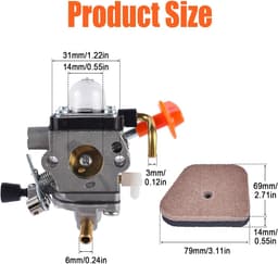 SnelShoppen - FS90R Carburetor voor FS110R FS130R FS100 KM130R FS130 FS90 KM90R KM90 FS110 KM110R HT100 HT101 Grasmaaier met Afstelgereedschap & Venti — thumbnail 3