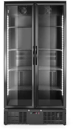 HENDI Dubbeldeurs achterbarkoelkast 384 liter, 90x53x182 cm - zwart - staal - koeling horeca — thumbnail 4