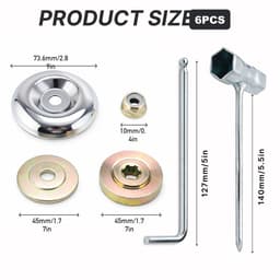 Dailygoods- Moeren Universele Reparatieset - Adapter Bosmaaier - 6 Stuks - Slijtvast - Corrosiebestendig - Duurzaam Metaal - Bevestigingsset — thumbnail 2