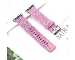 By Qubix - Geschikt voor Apple Watch bandje - Canvas nylon bandje - Paars - Geschikt voor Apple Watch 44mm / 45mm / 46mm / 49mm (Ultra 1,2 en 3) - Smartwatch bandje - nylon - bandje iWatch