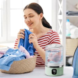 Mini wasmachine-kleine wasmachine-camping wasmachine-Kleine wasmachine - Mini-wasmachine voor ondergoed - Oplaadapparaat voor babykleding, handdoeken, sokken en delicate kleding - Groen - 11x11x17cm — thumbnail 5