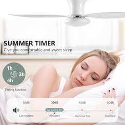 Plafondventilator met licht en afstandsbediening – 100 cm, 60 W, omkeerbare motor, 6 snelheden, voor alle seizoenen — thumbnail 3