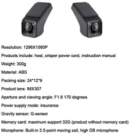 DVR zonder scherm Wifi-rijrecorder met nachtzicht en 24-uurs parkeermonitor — thumbnail 5