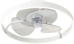 QAZQA maddy - Dimbare LED Plafondventilator met Verlichting | Lamp en Afstandsbediening - 1 lichts - Ø 50 cm - Wit - Woonkamer | Slaapkamer | Keuken — thumbnail 5