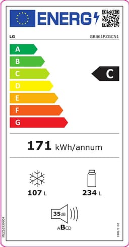 LG GBB61PZGCN1 - 341L koel-vriescombinatie met DoorCooling+™ - Moist Balance Crisper™ - FreshConverter™ - Smart Inverter Compressor - Beste uit de Test en Beste Koop Consumentenbond April 2023 — thumbnail 2