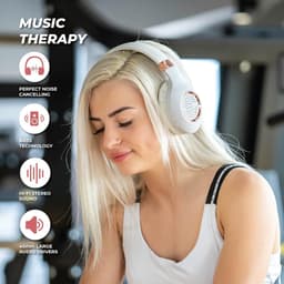 RFWR® Bluetooth Over-Ear Koptelefoon Draadloos met Microfoon en Draagtas - Rose Gold — thumbnail 3