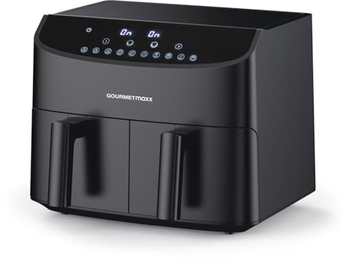 Friteuse met dubbele kamer 2x3,5L - Airfryer met gesynchroniseerde kookzones, timerfunctie en touchdisplay — afbeelding 1