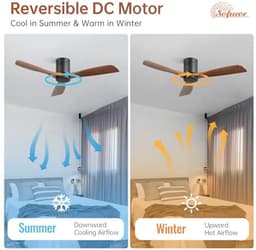 Plafondventilator met Afstandsbediening, 132cm Houten Plafondventilator, 6 Snelheden, Timer, DC Motor, Stil voor Slaapkamer — thumbnail 3