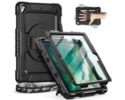 Duurzame en Robuuste Hoes voor iPad 9.7 Inch met Schermbeschermer en Draaibare Standaard