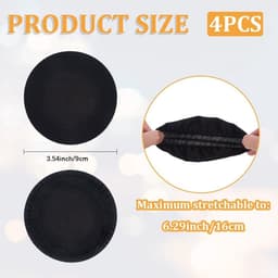 Orivio - Zwarte Oor Pad Covers voor Hoofdtelefoon, Rekbaar, 9 tot 16cm, Wasbaar - Zweet Stofbeschermer voor Oor Hoofdtelefoon, Gym, Bibliotheken, Studeren. — thumbnail 5