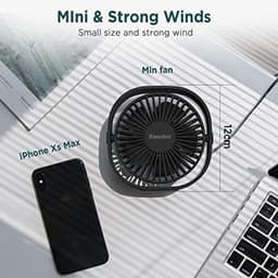 Mini USB Ventilator met Stille Werking en 360 Graden Rotatie - Bureauventilator met 3 Snelheden voor Thuis en Kantoor — thumbnail 2
