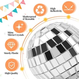 48 stuks kleine discoballen - Mini-facetballen - Spiegelbol - Met Touwtje - Klein Kerstballen - Disco Bal Bol - Feestje Discolamp Decoratie - Spiegelballen voor taartdecoratie — thumbnail 4