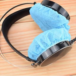 Elastische Hygienehoesjes hoofdtelefoon - 100 stuks - niet-geweven stof hoofdtelefoon covers - vervangende Hygienehoesjes hoofdtelefoon - elastisch stretch - universeel - cover hoes 11cm - voor thuis, sport en kantoor - Blauw — thumbnail 3