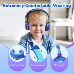 Koptelefoon kinderen met draad - Kinderkoptelefoon - Bedrade hoofdtelefoon - Veilig volume - School - Tablet - Laptop - Reizen - Muziek luisteren — thumbnail 2