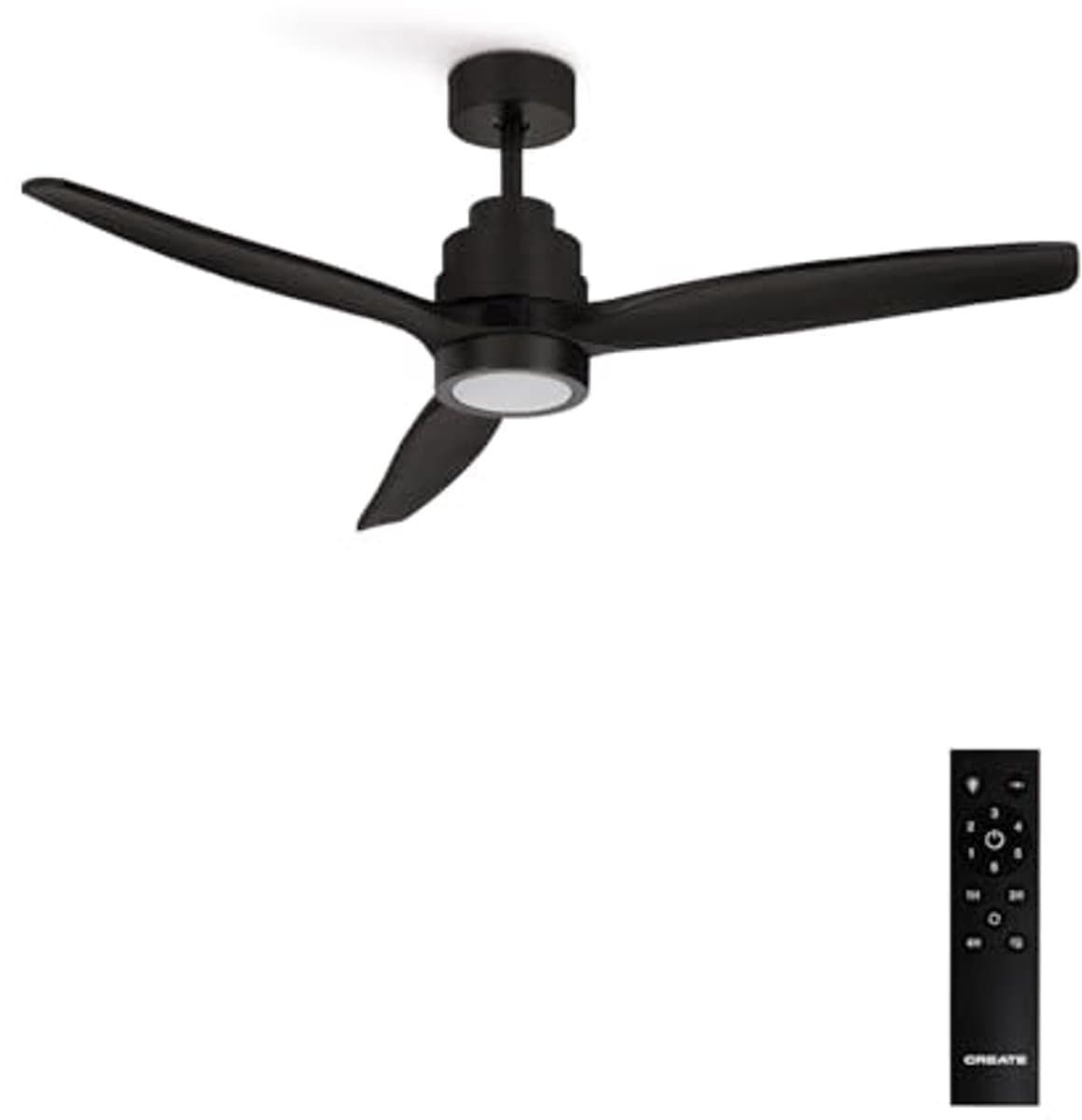 Stille plafondventilator met afstandsbediening, 40W, 112 cm, 6 snelheden, timer en zomer-winterfunctie — afbeelding 1