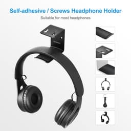 Hoofdtelefoon Stand en Hanger - Onder Bureau en Wand Bevestiging met Siliconen Pads - 2 Stuks — thumbnail 3