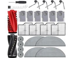26-delige accessoireset gescht voor Roborock Saros 10 robotstofzuiger – 2 hoofdborstels, 6 stofzakken, 4 dweildoeken, 4 zijborstels, 4 filters, 4 zijvegers, 1 reinigingsborstel, 1 schroevendraaier