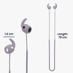 kwmobile Strap Compatible with Samsung Galaxy Buds 3 Pro - Silicone Cord Holder for Wireless Earphones - Lavender — thumbnail 3