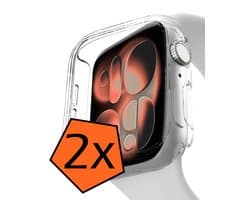 Hoes - 2 Stuks - Geschikt voor Apple Watch 11 (42 mm) - Sterk & Shockproof - Smartwatch Full Bumper Hoesje - Siliconen Case Cover - Transparant