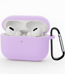 Hoesje - Geschikt voor Apple Airpods Pro 3 - met Clip - Siliconen Hoes - Silicone Case Cover - Lila — thumbnail 1