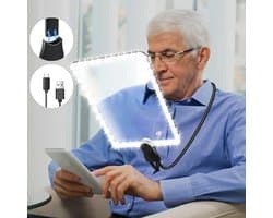 Oplaadbaar Vergrootglas met Licht - 5X Handsfree Vergrootglas voor Senioren met Flexibele Zwanenhals en Ultraheldere Lens