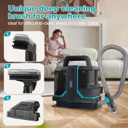 Hennova Tapijtreiniger - Vlekkenreiniger - Meubelreiniger - 240V - Krachtige zuigkracht 11000 PA - Compact en multifunctioneel - 450W - Zwart - 31 x 17 x 35 cm — thumbnail 2