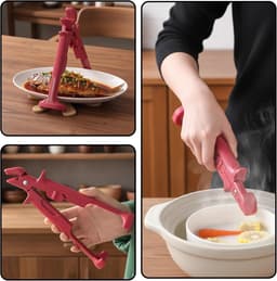 Airfryer-tang, 2-in-1 siliconen tang voor heteluchtfriteuse, verwarmingsplaatgripper met antislipgreep, ideaal voor hete kommen, borden en pannen — thumbnail 6