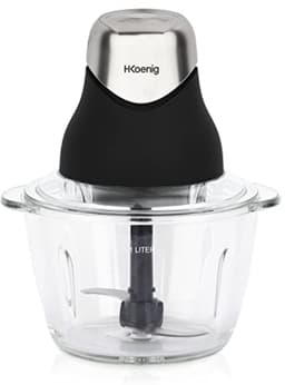 Mini Elektrische Hakker voor Koken en Bereiden van Pesto, Peterselie, Noten en Knoflook - Gegradueerde Glazen Kom 1L en Roestvrijstalen Messen — thumbnail 1