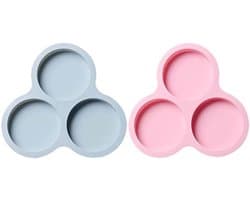 Eierpan Voor Air Fryer - Siliconen Muffin Tray - 2 Stuks Accessoires Met 3 Holte - Non Stick Pannenkoek Pan - Gebakken Ei Pan Voor Bakken en Koken